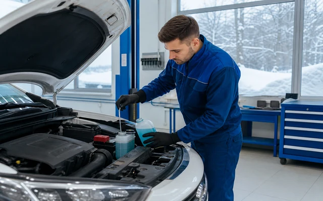 Wintervorbereitung in einer hellen Werkstatt